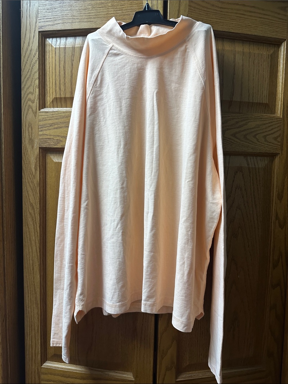 FP Movement by Free People Light Peach Mock-Neck Long Sleeve Top